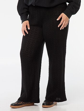 Pantalon large en maille ajourée