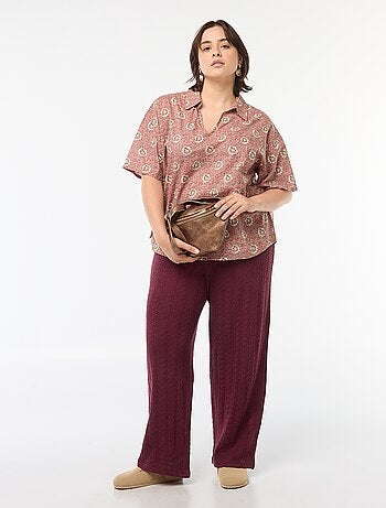 Pantalon large en maille ajourée