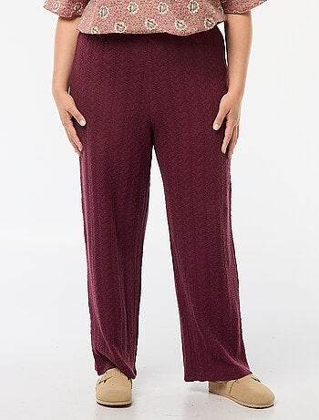 Pantalon large en maille ajourée