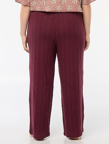 Pantalon large en maille ajourée
