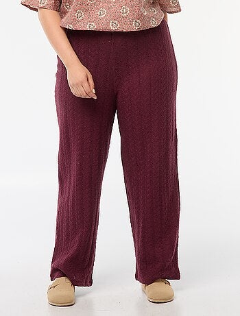Pantalon large en maille ajourée