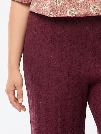 Pantalon large en maille ajourée