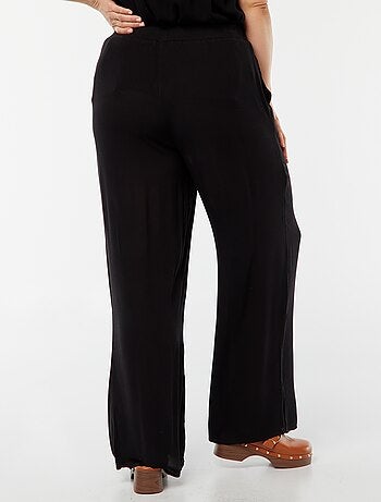 Pantalon large en maille crêpée