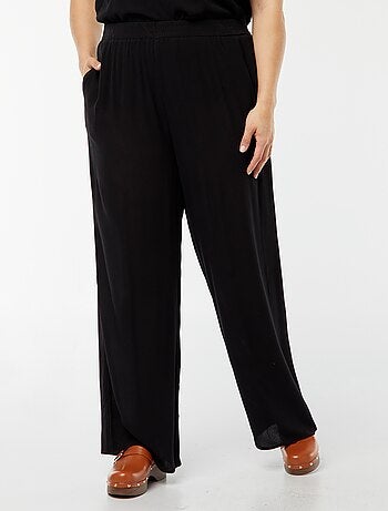 Pantalon large en maille crêpée