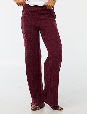 Pantalon large en maille crochet