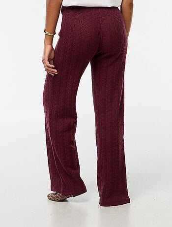 Pantalon large en maille crochet