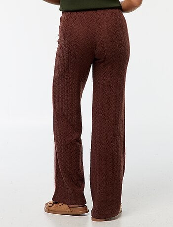 Pantalon large en maille crochet