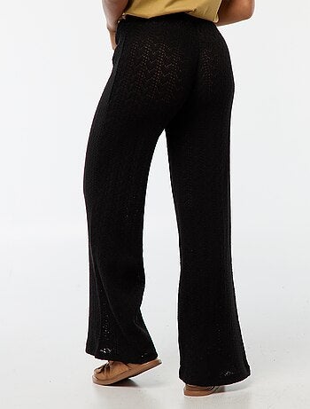 Pantalon large en maille crochet