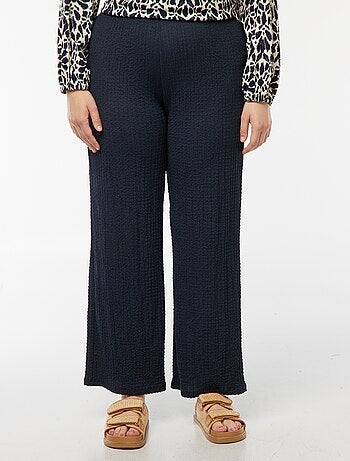 Pantalon large en maille gaufrée
