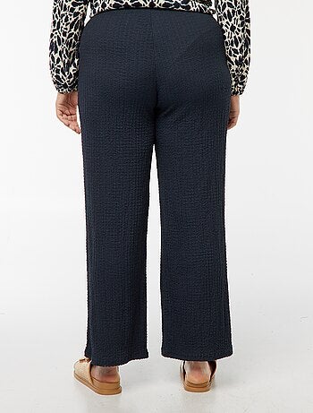 Pantalon large en maille gaufrée