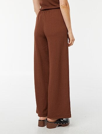 Pantalon large en maille gaufrée