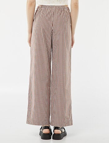 Pantalon large en maille gaufrée