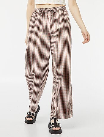 Pantalon large en maille gaufrée