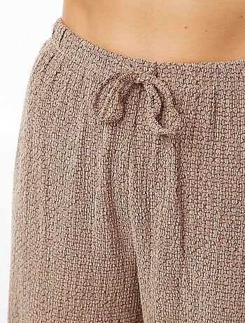 Pantalon large en maille gaufrée