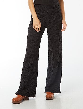 Pantalon large en maille gaufrée