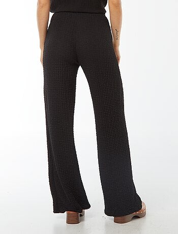 Pantalon large en maille gaufrée