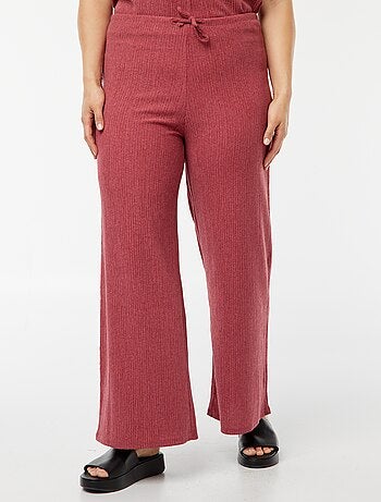 Pantalon large en maille gaufrée
