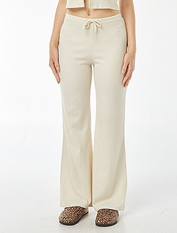 Pantalon large en maille légère gaufrée