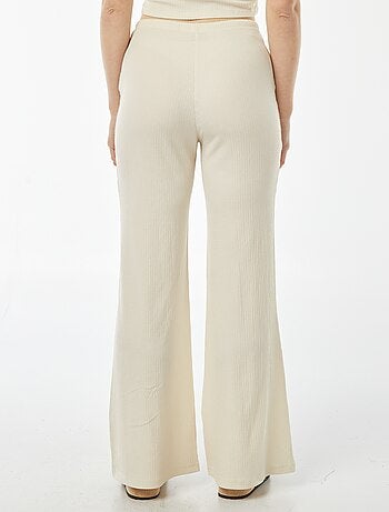 Pantalon large en maille légère gaufrée