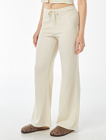 Pantalon large en maille légère gaufrée