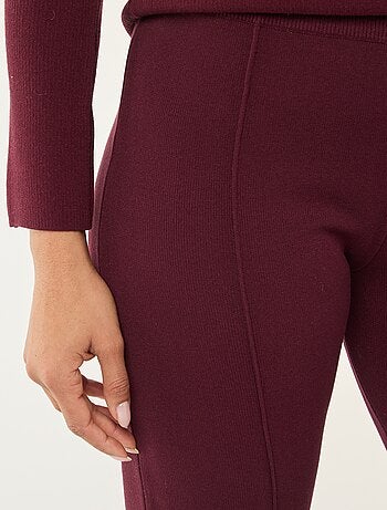 Pantalon large en maille ottoman uni