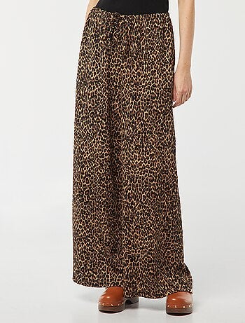 Pantalon large en maille plissée