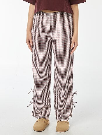 Pantalon large en matière crêpée avec nouettes