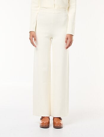 Pantalon large en tricot ottoman