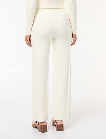 Pantalon large en tricot ottoman