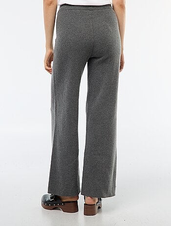 Pantalon large en tricot ottoman