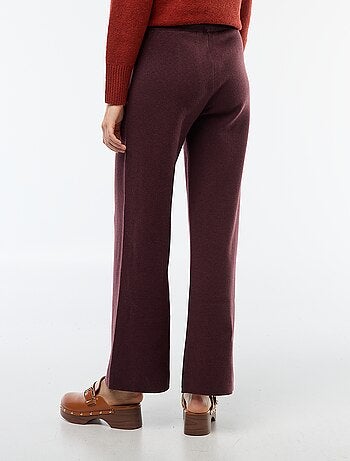 Pantalon large en tricot ottoman