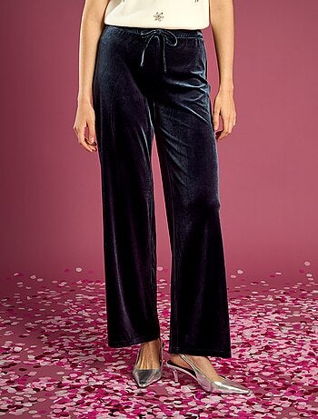 Pantalon large en velours