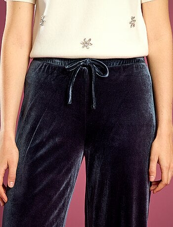 Pantalon large en velours