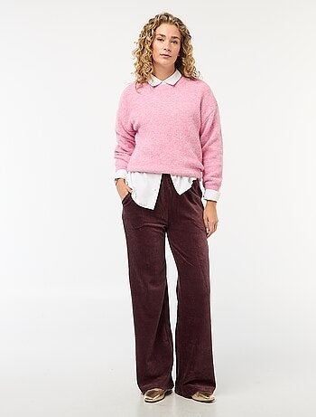 Pantalon large en velours côtelé