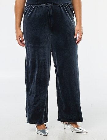 Pantalon large en velours uni