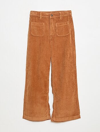 Pantalon large en velours uni