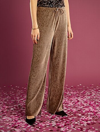 Pantalon large en velours uni