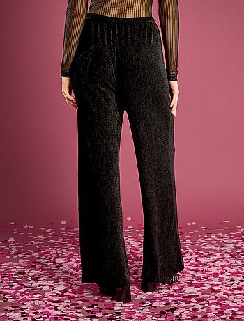 Pantalon large en velours uni