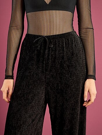 Pantalon large en velours uni