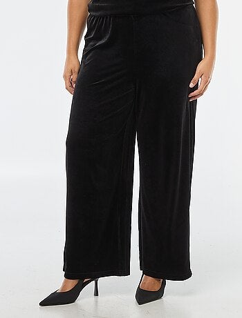 Pantalon large en velours uni