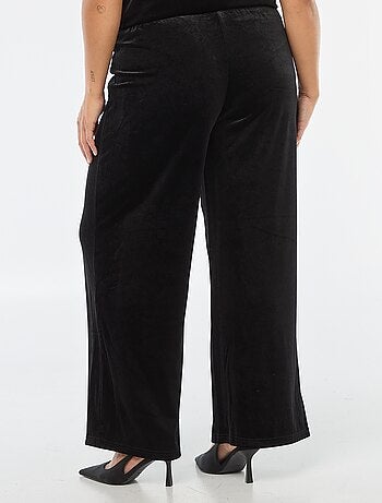 Pantalon large en velours uni