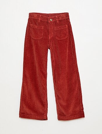 Pantalon large en velours uni