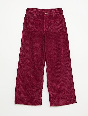 Pantalon large en velours uni