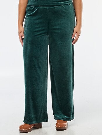 Pantalon large en velours uni