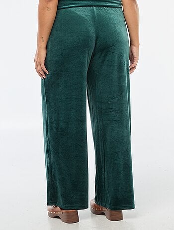 Pantalon large en velours uni