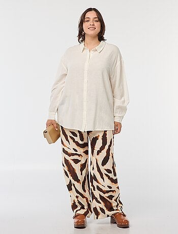 Pantalon large fluide avec motif all over