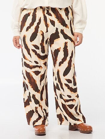 Pantalon large fluide avec motif all over