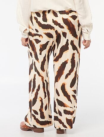 Pantalon large fluide avec motif all over