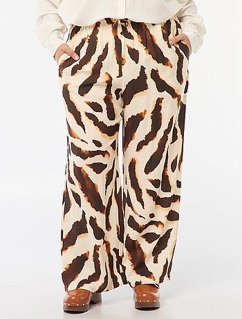 Pantalon large fluide avec motif all over