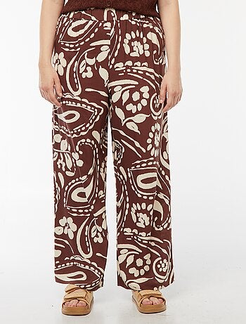 Pantalon large fluide imprimé